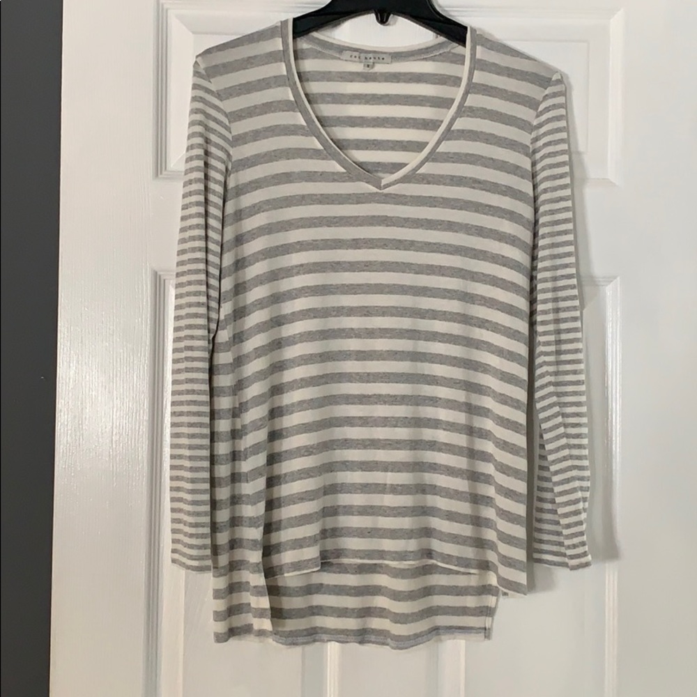 Red haute stripe knit top